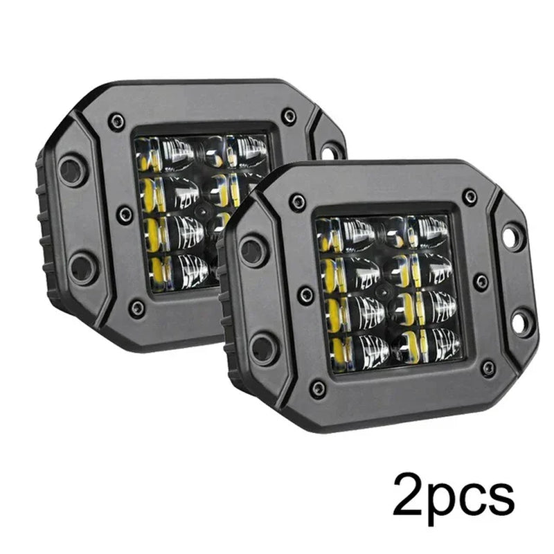 2X 5" Flush Mount Work off Road 12V 24V 40W Spot Beam LED Pods Light Bar for Car Truck Atv Jeep Headlight