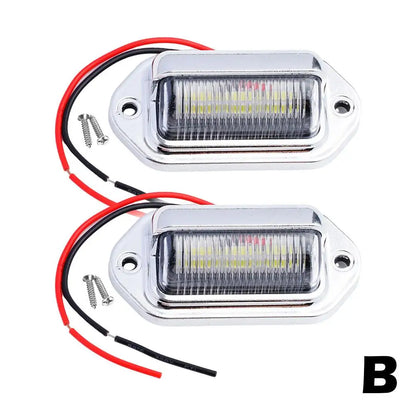 2-Pack of 6 LED White License Plate Lights for SUVs, Trucks, Trailers, and Vans