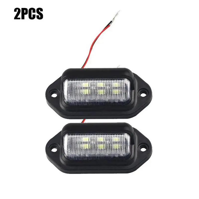 2-Pack of 6 LED White License Plate Lights for SUVs, Trucks, Trailers, and Vans
