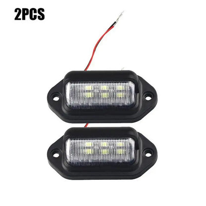 2-Pack of 6 LED White License Plate Lights for SUVs, Trucks, Trailers, and Vans