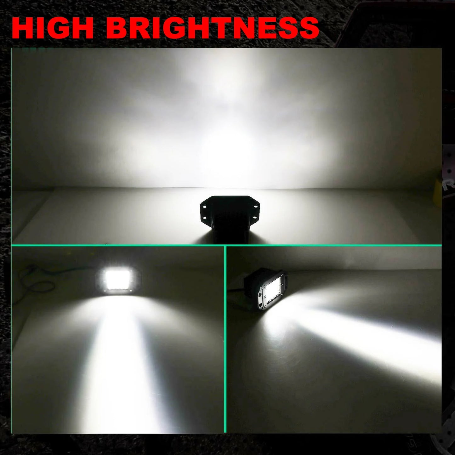 2X 5" Flush Mount Work off Road 12V 24V 40W Spot Beam LED Pods Light Bar for Car Truck Atv Jeep Headlight