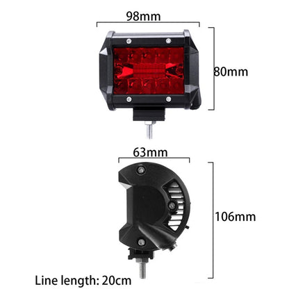 4 Inch LED Work Light Flood Spot Lights 9-32V 60W Super Light Driving Lamp for Offroad Car Truck ATV Red Car Lights
