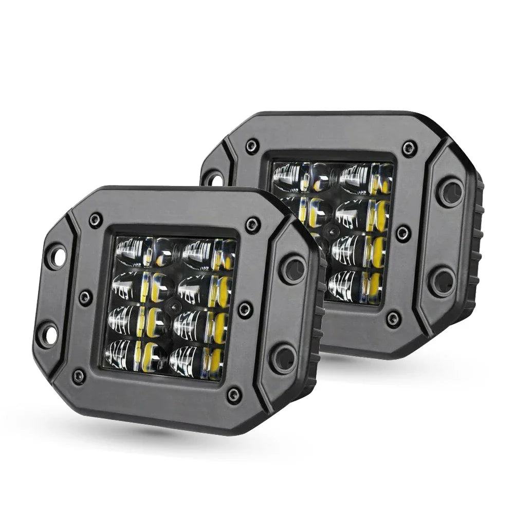 2X 5" Flush Mount Work off Road 12V 24V 40W Spot Beam LED Pods Light Bar for Car Truck Atv Jeep Headlight