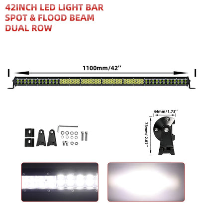 HL Led Driving Light Bar Double Rows Projector Lens 15Inch 20Inch 28Inch Spot+Flood Combo Beam for Offroad Cars SUV UTV 12V 24V
