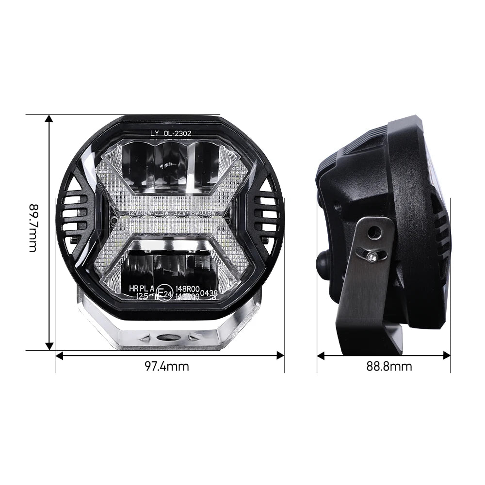 4 Inch Car Led Work Light Bar 12V Amber DRL Driving Light Spotlight for Jeep Offroad Boat Tractor Truck 4X4 SUV ATV Headlight