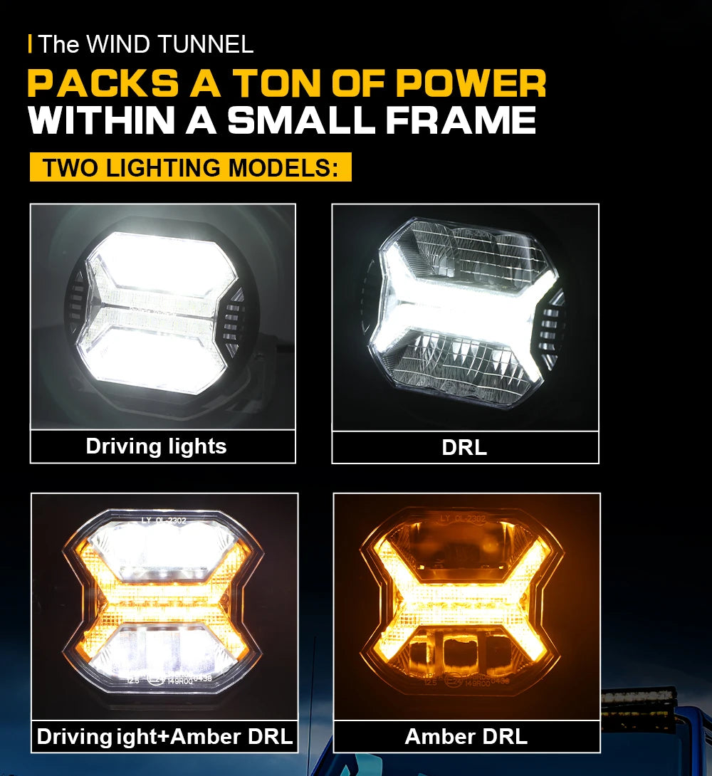 4 Inch Car Led Work Light Bar 12V Amber DRL Driving Light Spotlight for Jeep Offroad Boat Tractor Truck 4X4 SUV ATV Headlight