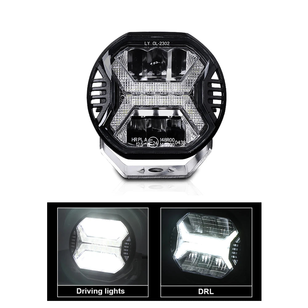 4 Inch Car Led Work Light Bar 12V Amber DRL Driving Light Spotlight for Jeep Offroad Boat Tractor Truck 4X4 SUV ATV Headlight