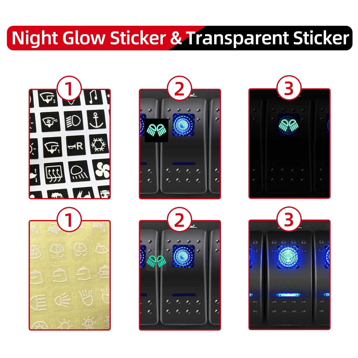 Waterproof 4-Gang Marine Rocker Switch Panel with Dual USB Ports and Cigarette Lighter LED Light for Automotive Use (Blue LED)