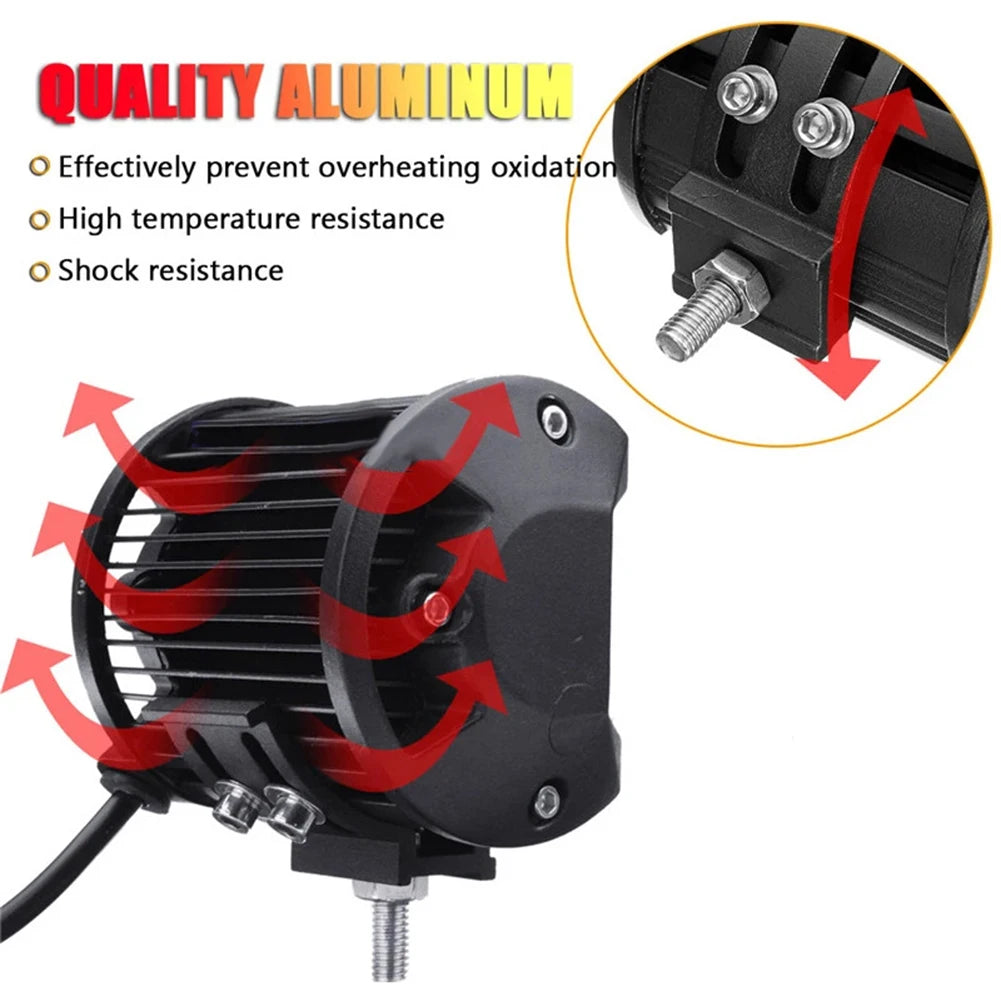 4 Inch LED Work Light Flood Spot Lights 9-32V 60W Super Light Driving Lamp for Offroad Car Truck ATV Red Car Lights