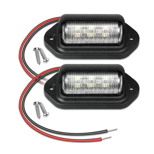 2-Pack of 6 LED White License Plate Lights for SUVs, Trucks, Trailers, and Vans